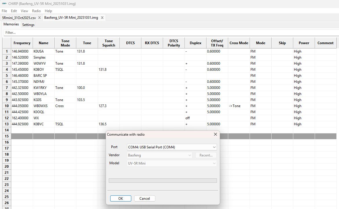 First Successful Chirp